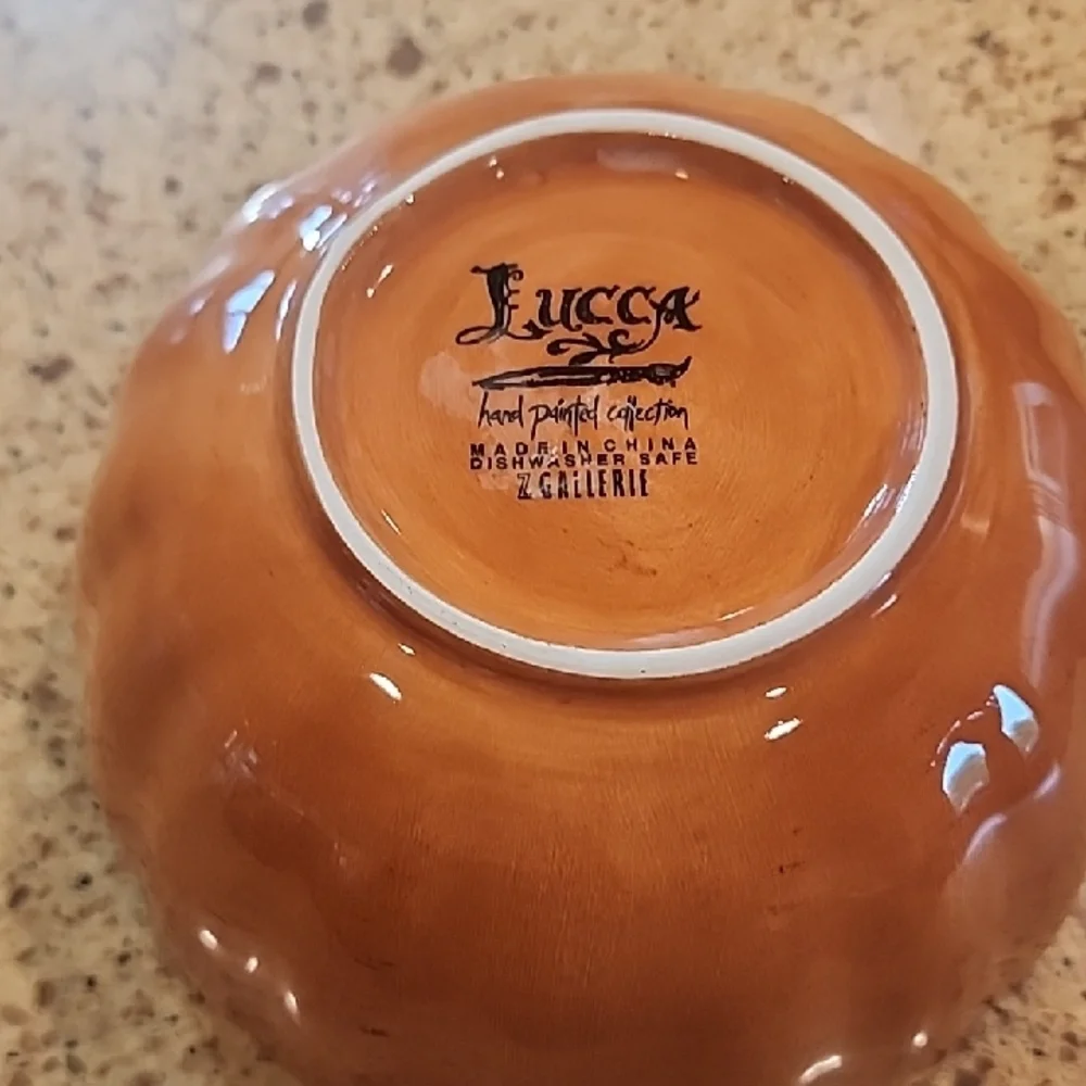 Z Gallerie Lucca Hand-Painted Orange Bowl (Set Of 10)